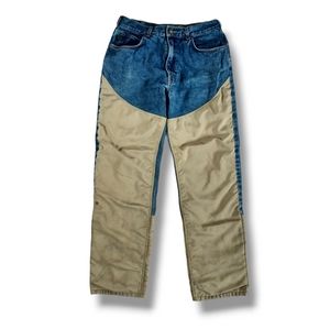 Cabelas Roughneck Upland Jeans Double Knee Hunting Brush Nylon Facing Size 36